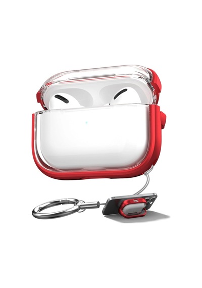 Apple Airpods Pro/pro 2.nesil Kılıf Renkli Kenar Kilitli Kapak Kırmızı