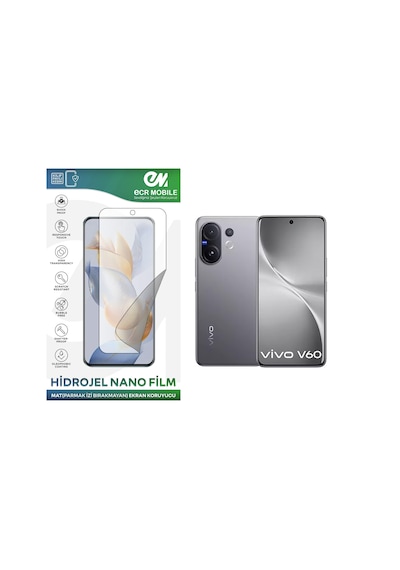 Vivo V60 İle Uyumlu Mat Anti-glare Hidrojel Nano Film Ekran Koruyucu Tempered Cam Değildir