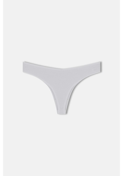 Suwen 3lü Pamuklu V Kesim Rib String Külot St0050602863 Siyah / Gri / Beyaz