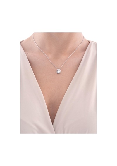Nochediamond 0,32 Karat Baget Pırlanta Kolye-613