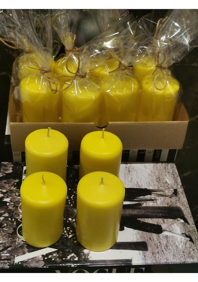 İv Candles Citronella Sineksavar Limon Sarısı 4'lü Baton Mum Çok Renkli