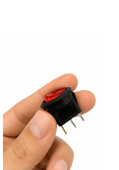 Yuvarlak Anahtar Işıklı Kırmızı 3 Pin 23 Mm 25 Adet Aç Kapa On-off - Switch Buton 6a/250vac 10a/125/250vac