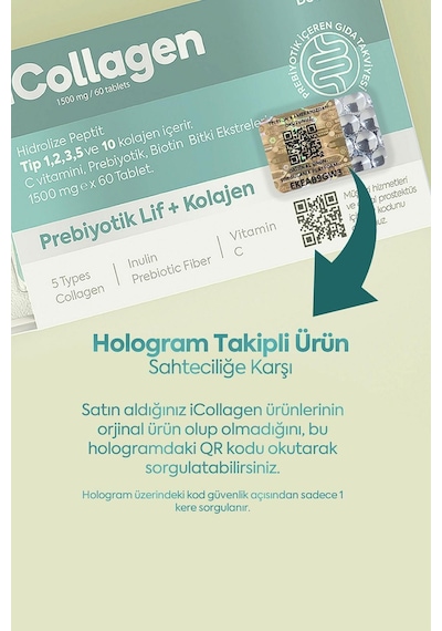iCollagen Kolajen ve Probiyotik Takviye Edici Gıda 60 Tablet