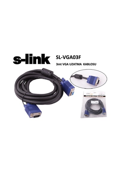 S-link Sl-vga03f 3mt E-d Ekran Kartı Vga Uzatma Kdo