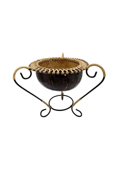 Hindistan Cevizi Şekerlik Spiral Coconut Metal Ayaklı Coconat Kase No 1