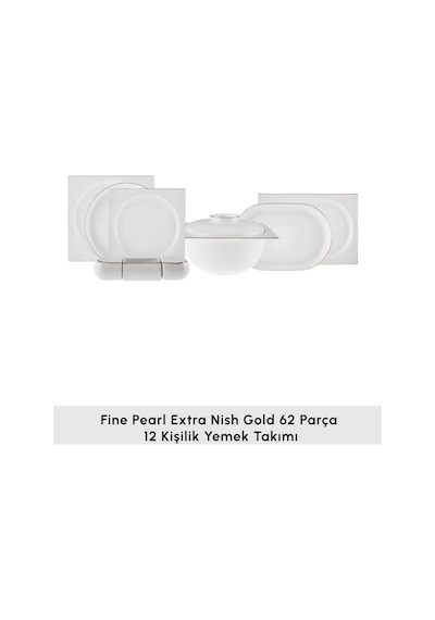 Karaca  Red Carpet Collection Fine Pearl Extra Nish 62 Parça 12 Kişilik Yemek Takımı Gold