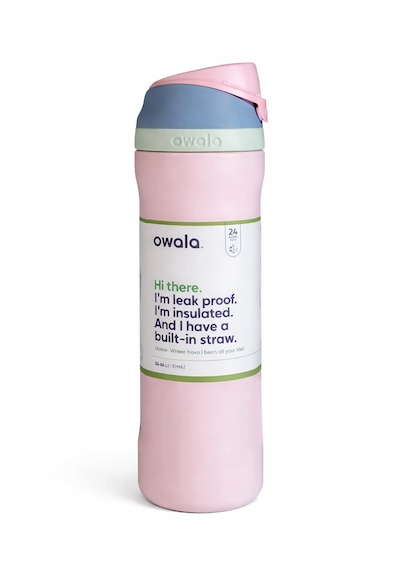 Owala Freesip 24 Oz 710 Ml Kilitli Kapaklı Çift Katmanlı Paslanmaz Çelik Termos Açık Pembe