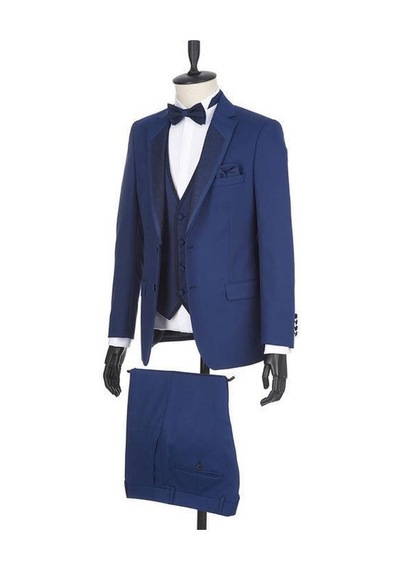 İmza Lacivert Gabardin Mono Yaka Astarlı Yelekli 6 Drop Slim Fit Dar Kesim Smokin Damatlık 1001190166-Lacivert İmza Lacivert Gabardin Mono Yaka Astarlı Yelekli 6 Drop Slim Fit Dar Kesim Smokin Damatlık 1001190166-Lacivert