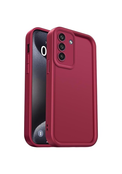 Galaxy Uyumlu A16 Kılıf Kamera Korumalı Yumuşak Dokulu Darbe Emici Bordo Silikon Kapak
