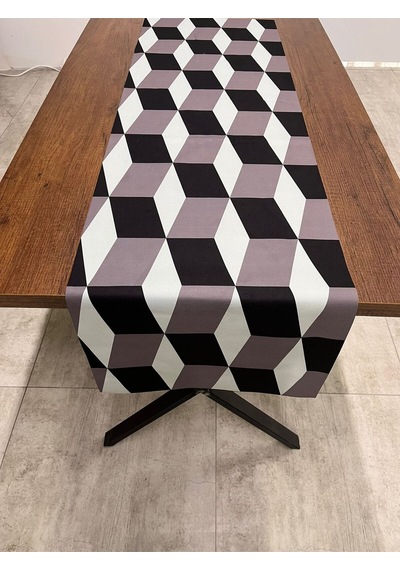 Kare Desenli Runner 40 X 140 Renkli