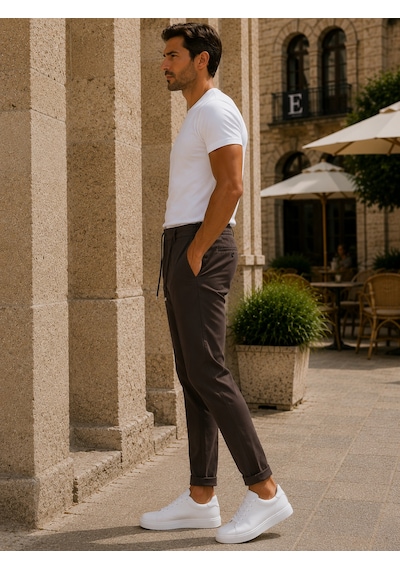 Danger Erkek Premium Poliamid Kumaş Comfort Fit Jogger Kahverengi Pantolon - 252dngr