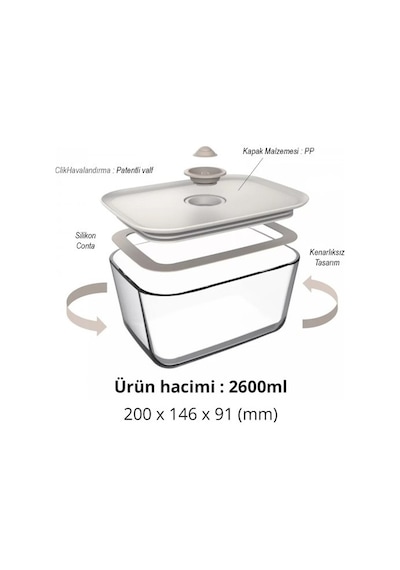 0128 D-neofcl138 Fıka Clık Dıkdortgen Saklama Kabı 1380 Ml Bej