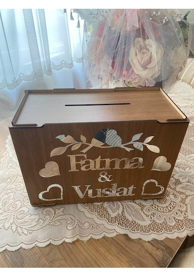 Kişiye Özel Takı Zarf Para Toplama Düğün Nişan Sünnet Takı Sandığı 35x26x17 Cm