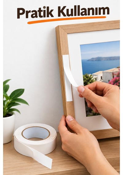 Güçlü Çift Taraflı Köpük Bant 45mm X 2 Metre Montaj Bandı Yapışkanlı Bant Diğer