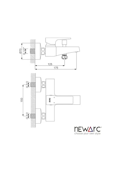 Newarc Aqua Banyo Bataryası Altın 941518 Altın