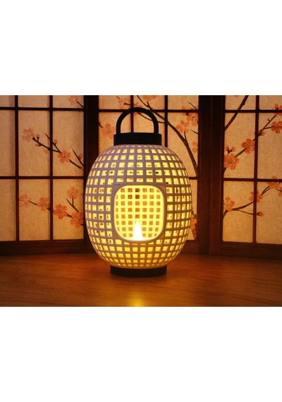En-cag Japon Esintili Izgara Desenli Fener Tealight Mumluk Dekoratif Rüzgar Feneri Bss Çok Renkli
