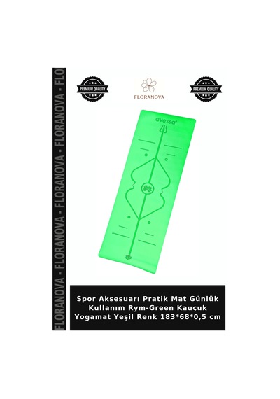 Spor Aksesuarı Pratik Mat Günlük Kullanım Rym-green Kauçuk Yogamat Yeşil Renk 183 68 0,5 Cm