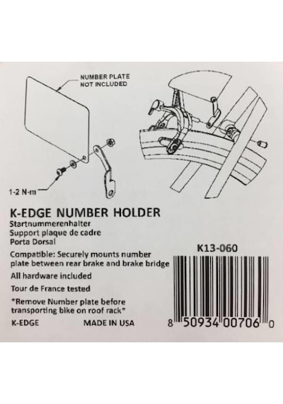 K-Edge Profesyonel Plaka - Numara Tutucu Gri
