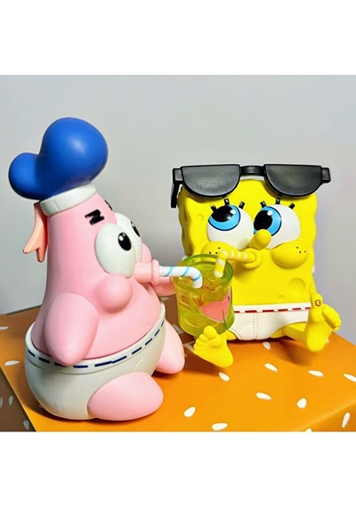 Sünger Bob Patrick Mini Figür 2'li Set Birleşen Bardak Tasarımlı Koleksiyon Figürü