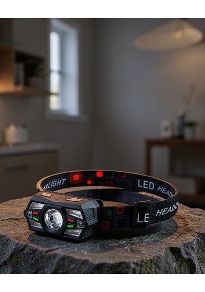 Sensörlü Led Kafa Lambası 4 Beyaz 2 Kırmızı Işık Uczzzhs241-1 Çok Renkli