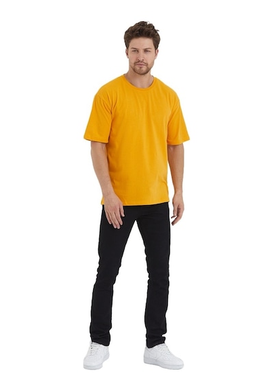 Erkek Basic Oversize Bisiklet Yaka %100 Pamuk Kısa Kol T-Shirt