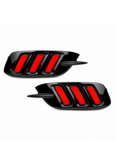Honda Cıvıc Fc5 2016-2021 Içın Uyumlu Arka Sıs 3 Çızgı Kırmızı Mat Sıyah