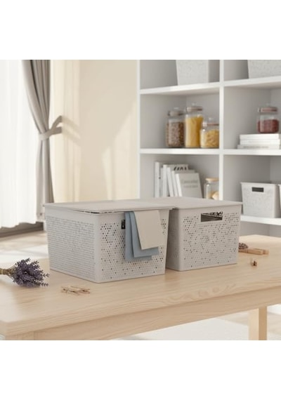Seul Çok Amaçlı Kapaklı Saklama Kutusu - Şık Ve Dekoratif Dolap İçi Organizer Düzenleyici 4 L / 12 L / 20 L Bo Diğer