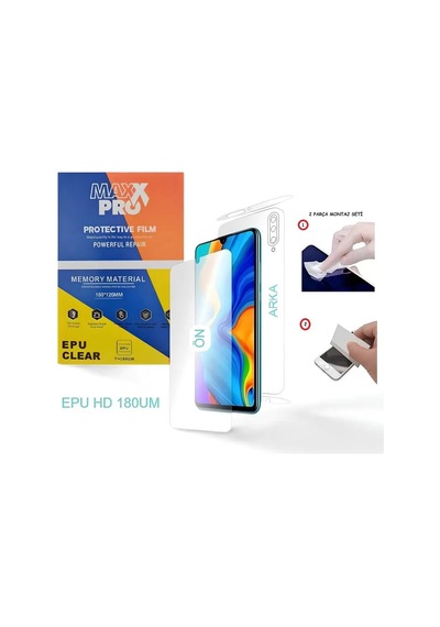Realme P4 Lite Uyumlu Nano Ekran Koruyucu Nano + Full Arka Kaplama Set Esnek Ultra İnce Nano - Maxxpro - Epu Hd