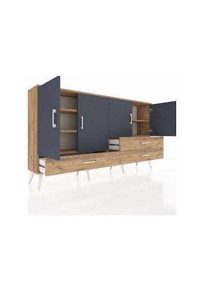Arges Konsol 5 Raflı 3 Çekmeceli 4 Kapaklı 176x30x99 Çam-antrasit Çam-antrasit/çam Arges Konsol 5 Raflı 3 Çekmeceli 4 Kapaklı 176x30x99 Çam-antrasit Çam-antrasit/çam