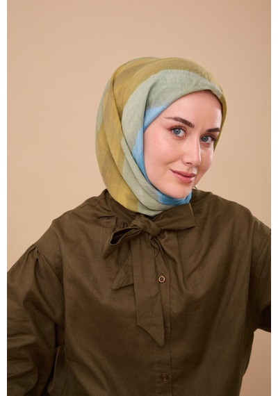 Silk Home Olinda İpek Eşarp 47005-21 Küf Yeşili, Asit, Bebe Mavi, Yağ Yeşili, Çağla