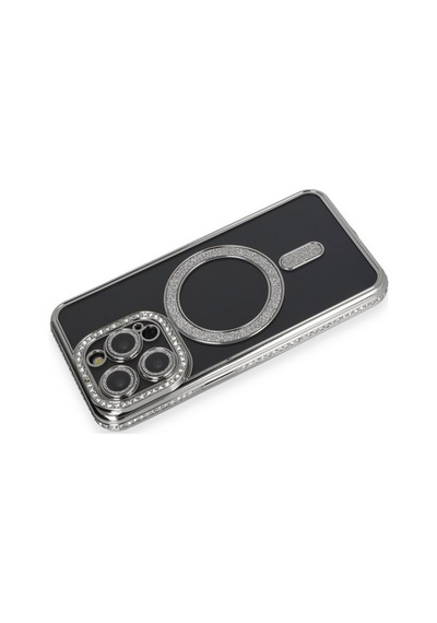 Apple Uyumlu iPhone 14 Pro Max Uyumlu Kılıf Joke Simli Magneticsafe Kılıf - Gri