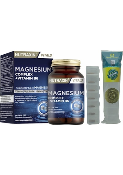 Nutraxin Magnesium Complex Vitamin B6 60 Tablet + Galeno pharma Tablet kutusu