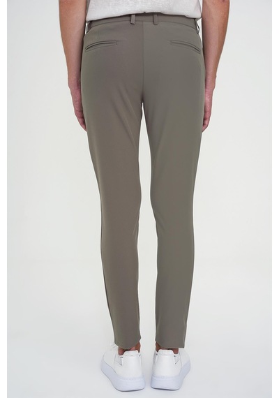 Efor Slim Fit Yan Cepli Düz Esnek Casual Vizon Pantolon P 1144 Vizon