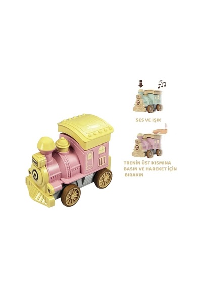 Oyuncak Tren Işıklı Sesli Bas Gitsin 14cm - Pembe - 8068a