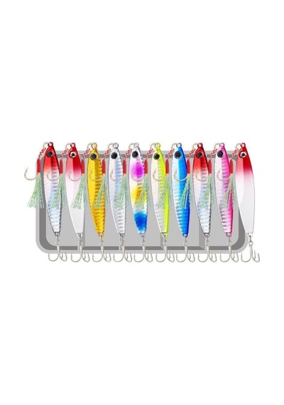 Valkyrie 10 Adet 10gr 4.8cm Kutulu Metal Rapala Jig Seti Balık Olta Yemi İspanyol Oltası Sku: Zeusstk05d0f6d891
