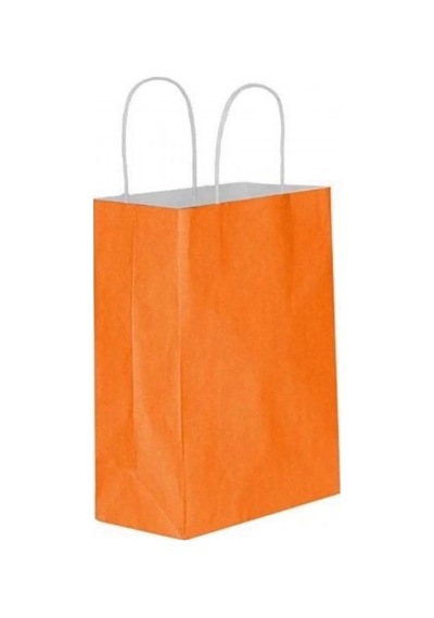 Turuncu Kraft Çanta Orta Boy 25x12x31 Cm 25 Adet