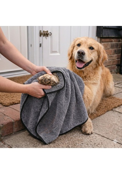 - Mikrofiber Köpek Kurulama Havlusu 60x90 Cm, Kedi - Köpek Evcil Hayvan Kurulama İçin Pati Havl