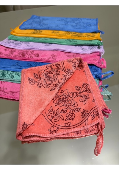3 Adet Microfiber Çiçek Desenli Mutfak Temizlik Bezi 30 30 Leke Tutmaz Koku Yapmaz Diğer