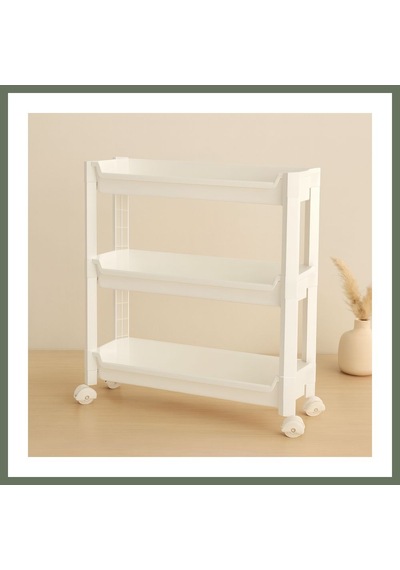 Bezos 3 Katlı Tekerlekli Sepet Organizer Raf Bezos1 Çok Renkli