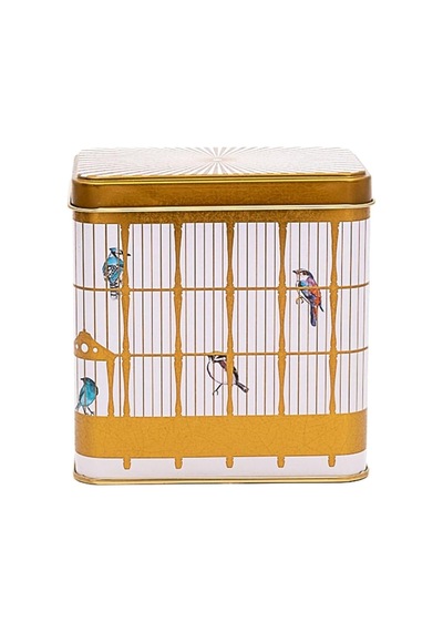 Ayrex Bird Cage Desenli Kare Metal Saklama Kabı 12x12 Cm Bird Cage Diğer