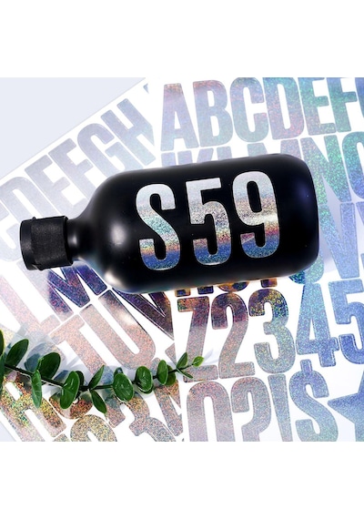 Simli Gümüş Harf Ve Rakam Sticker Seti Kendinden Yapışkanlı Alfabe Etiketleri 5 Cm Çok Renkli