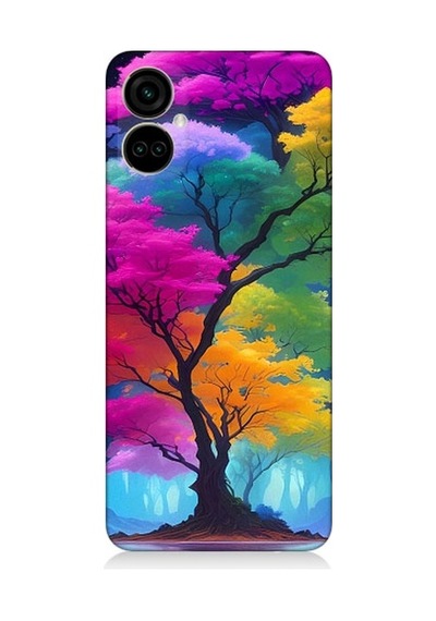 Tecno Camon 19 Pro Uyumlu Renkli Hayat Ağacı Desenli Silikon Kılıf