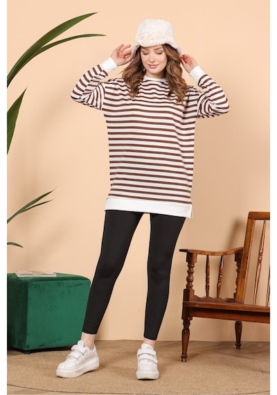 Kadın Sweatshirt-geniş Kalıp-tunik Boy-2 İplik S-m-l-xl 0152kdn 001