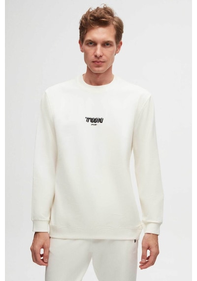 Twn Relaxed Fit Ekru Baskılı Sweatshirt 2ECE25ORT2791 Ekru
