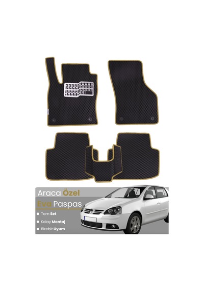 Volkswagen Golf 5 2004-2009 Uyumlu Eva Paspas Tam Set Oto Paspas,araca Özel,su Geçirmez 564