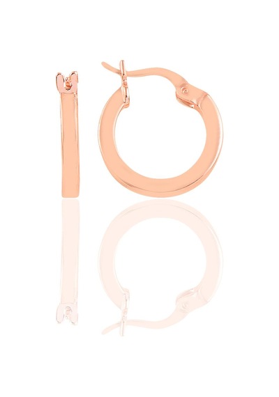 Gümüş Rose 14 Mm Şarnel Halka Küpe