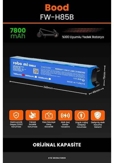 Bood FW-H85B / 36v 7800mAh Elektrikli Scooter Bataryası