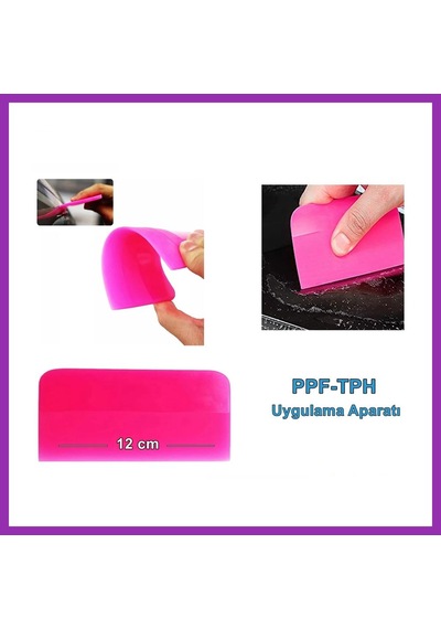 Bezos Ppf/tph Silikon Çekçek Ragle Cam Filmi Çekme Uygulama Aparatı Pembe 12x7.5cm Bty
