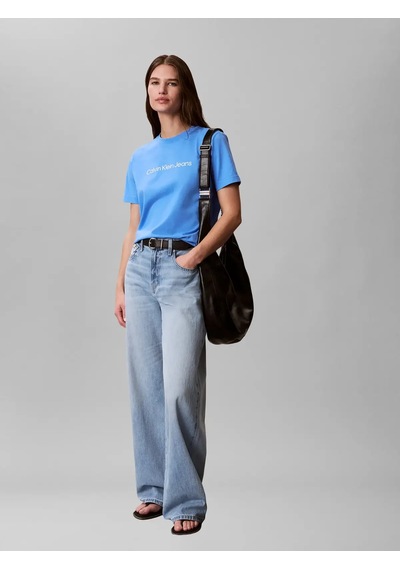 Calvin Klein A- Inst Logo Classıc, Cg1 Mavi Kadın T-shirt