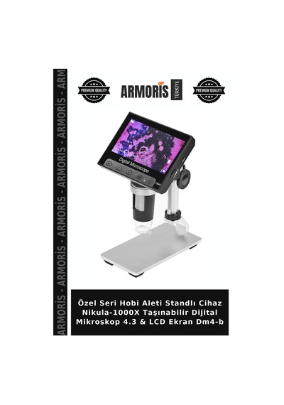 Özel Seri Hobi Aleti Standlı Cihaz -1000x Taşınabilir Dijital Mikroskop 4.3 & Lcd Ekran Dm4-b